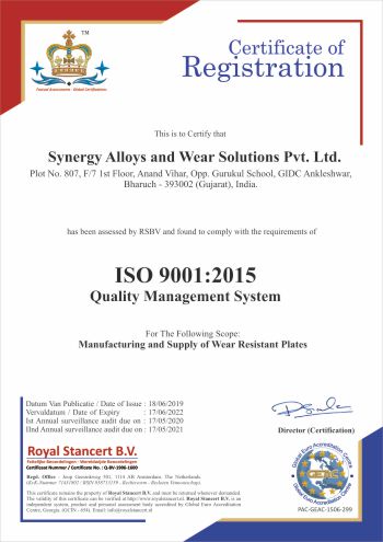 Synergy ISO Certificate